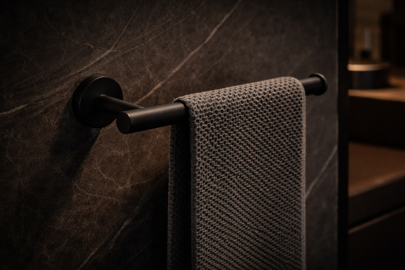 Axis Towel Bar — Matte Black Steel