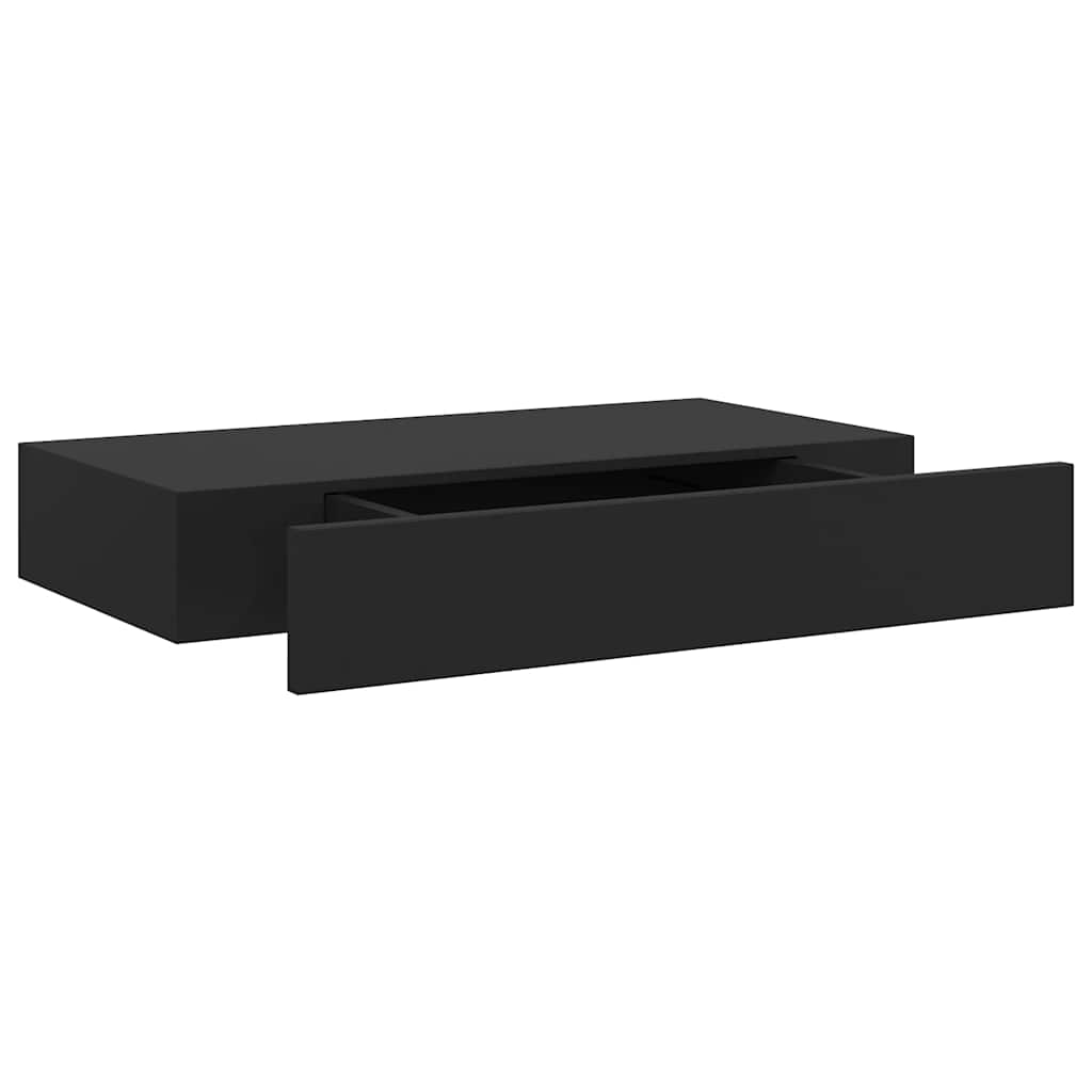 Linea Wall Shelf — Matte Black MDF