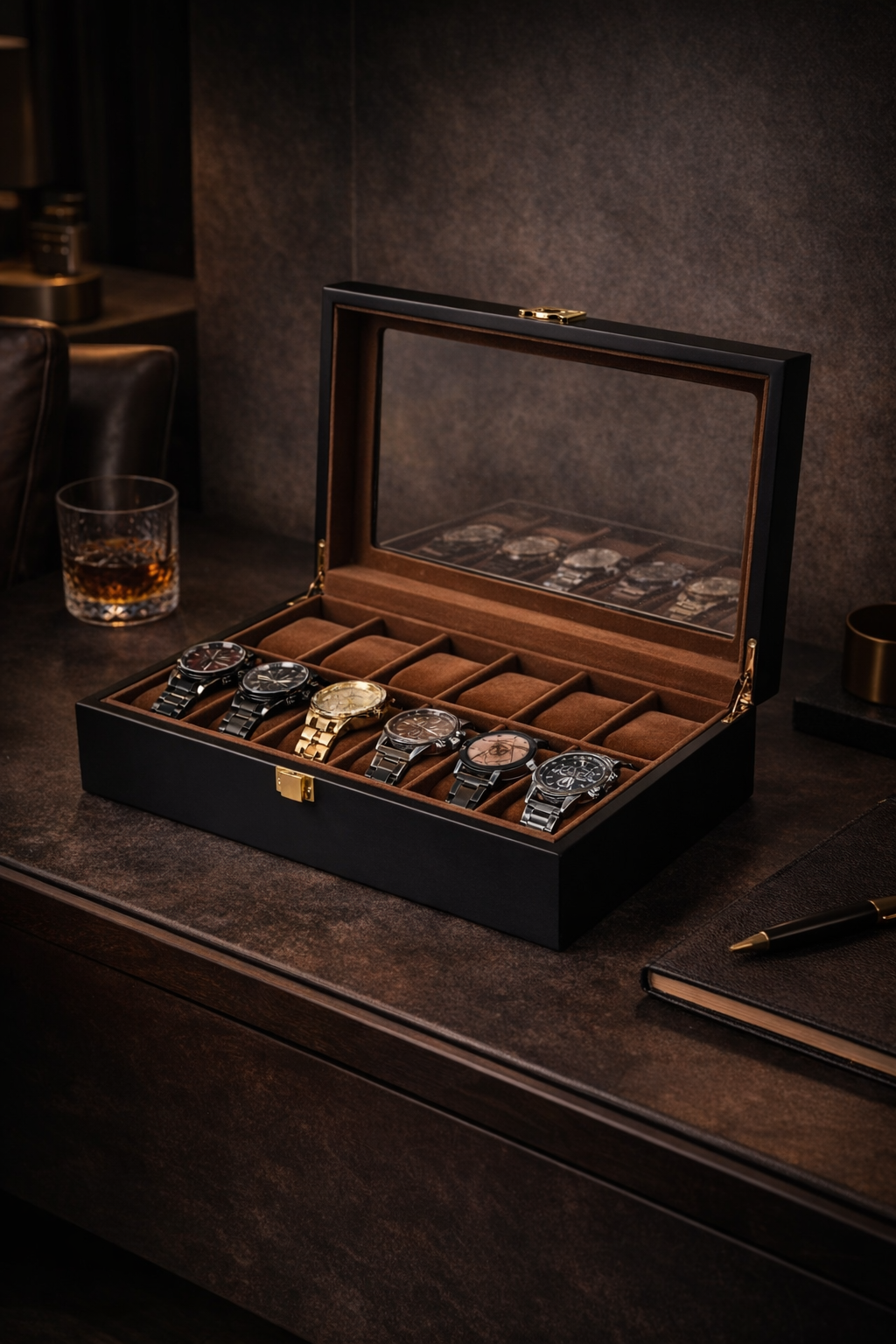 Noir Watch Box — Matte Black